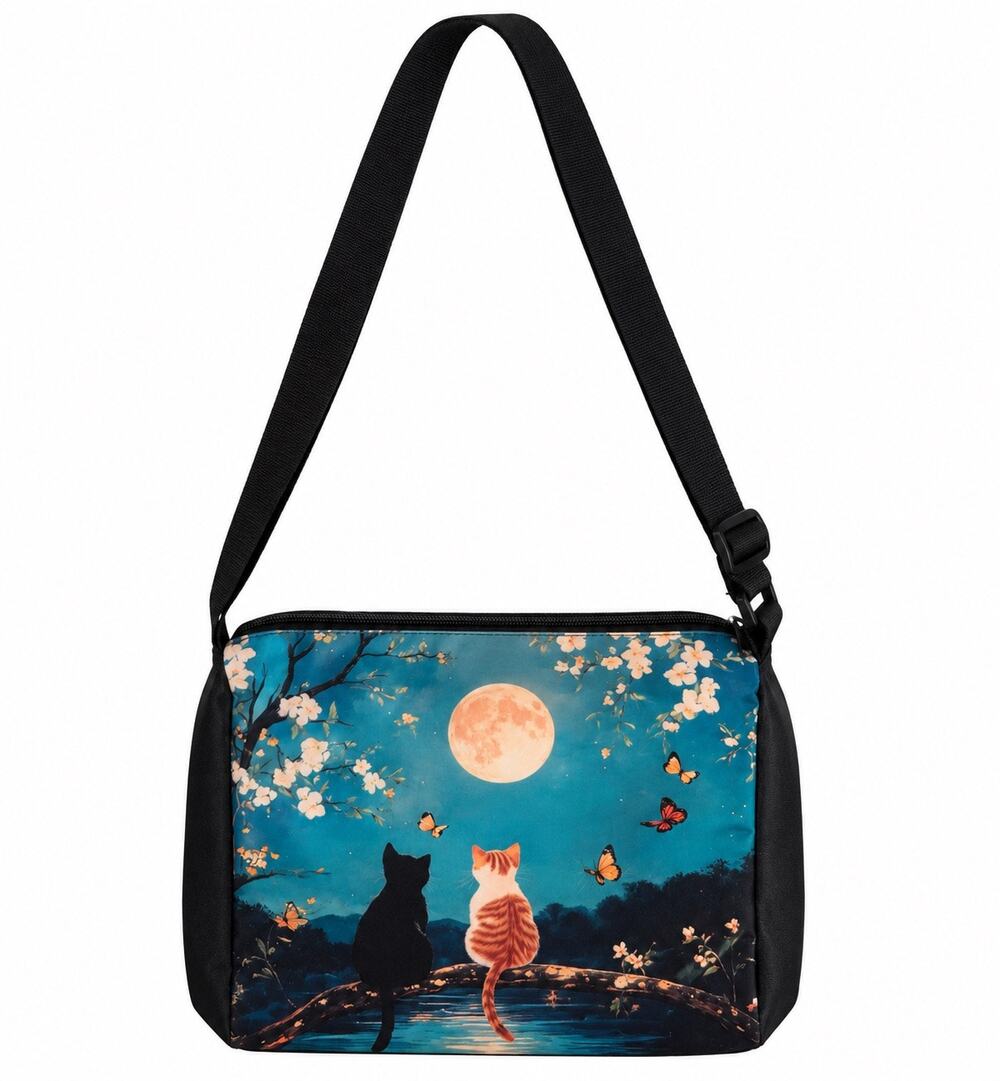 Cat Full Moon Shoulder Bag Perfect for a Cat Lover for Christmas or Birthday